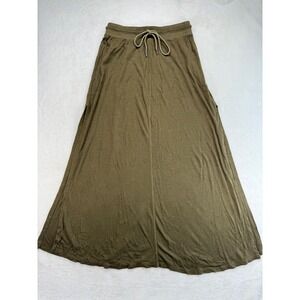 ATM Drawstring‎ Maxi Skirt Olive Green Casual Everyday Comfy S READ